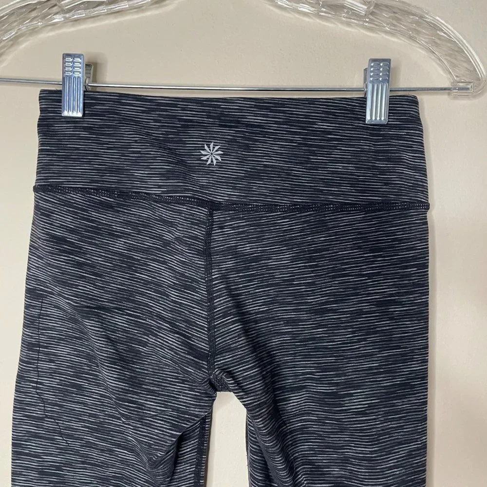 Athleta Energy Chaturanga Black Space Dye Cropped Legging Pant XS - Picture 7 of 12